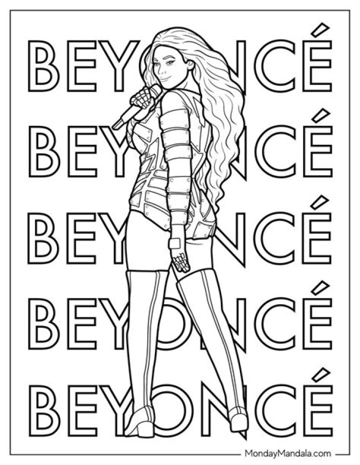 Beyonce 3 coloring page