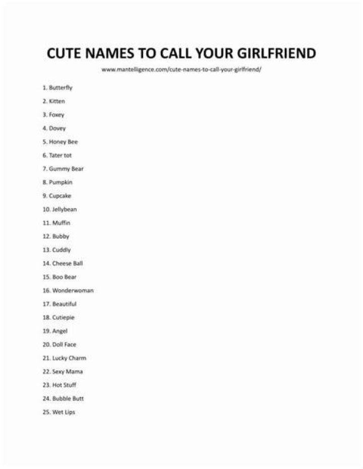 Cute Names to Call Your Girlfriend Cute names, Girlfriends, Cute