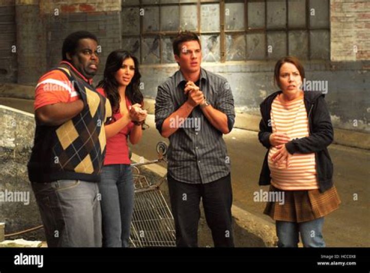 DISASTER MOVIE, from left Garry 'G. Thang' Johnson, Vanessa Minnillo, Matt Lanter, Crista