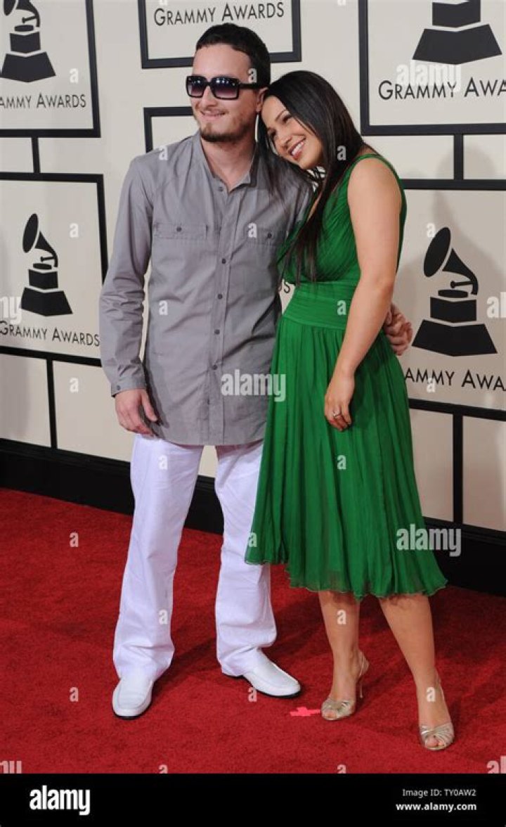 Obie Bermudez and Jennifer Pena arrive at the 50th annual Grammy Awards at the Staples Center in
