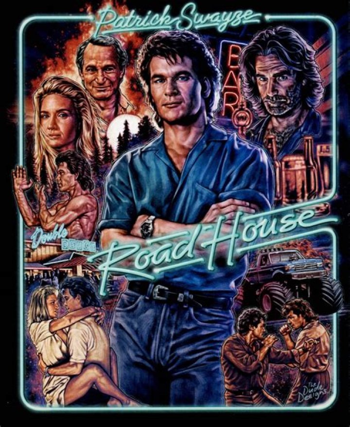 Roadhouse (1989) Patrick Swayze, Jeff Healey and Terri Lynn Doss on set. r/1980s